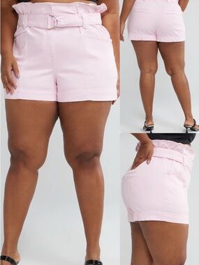 Fashion to Figure • high rise paperbag waist twill shorts